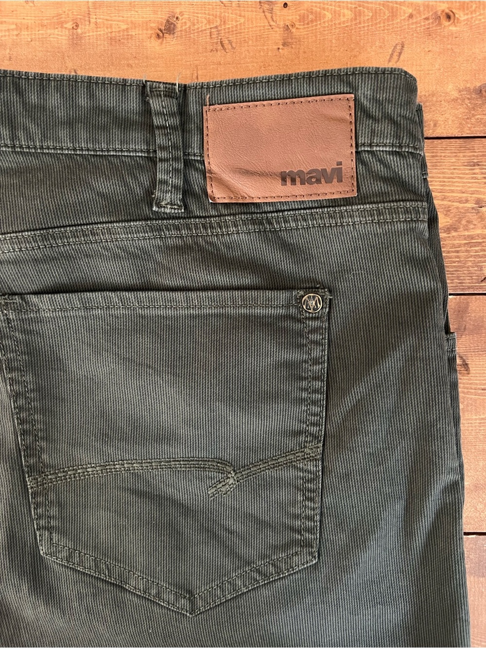 Mavi Jeans Mens 44 Green Bedford MATT Relaxed Straight Leg Textured Pants